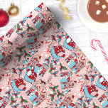 Papier Cadeau Village de Noël de Rennes Roses<br><div class="desc">Parfait pour mettre cette touche finale sur vos cadeaux et c'est parfait pour les anniversaires,  Noël,  anniversaires ou mariages! Belle tendance moderne d'enveloppement de papier cadeau Motifs de design par Printable Pretty.</div>