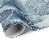 Papier Cadeau Village de Noël enneigé (Coin rond)