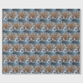 Papier Cadeau Village de pain d'épices de Noël (Plat)