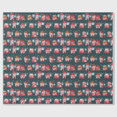 Papier Cadeau Village d'hiver (Plat)