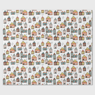 Papier Cadeau village vintage