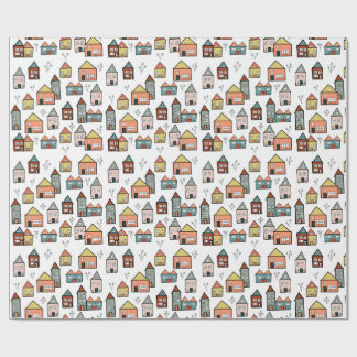 Papier Cadeau village vintage