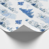 Papier Cadeau Village Whimsical Blue et White Mouse (Coin)