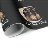 Papier Cadeau Village Witch gothique Occulte Wicca Pagan Nature (Coin rond)