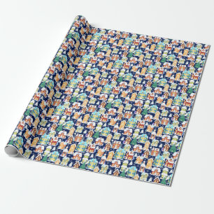 Papier Cadeau Ville d'hiver victorienne : Motif de Noël