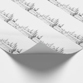 Papier Cadeau ville fabuleuse . artwork . noir et blanc (Coin)