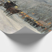 Papier Cadeau Ville victorienne, rue de Noël (Coin)