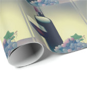 Papier Cadeau Vin Bouteille et raisins Design Papier à enveloppe (Coin rond)