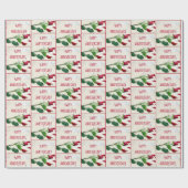 Papier Cadeau Vin d'anniversaire et Rose rouge (Plat)