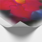 Papier Cadeau Vin de fleurs rouges en blanc grand (Coin)