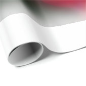 Papier Cadeau Vin de fleurs rouges en blanc grand (Coin rond)