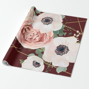 Papier Cadeau Vin de jardin géométrique en rouleau de papier d'e