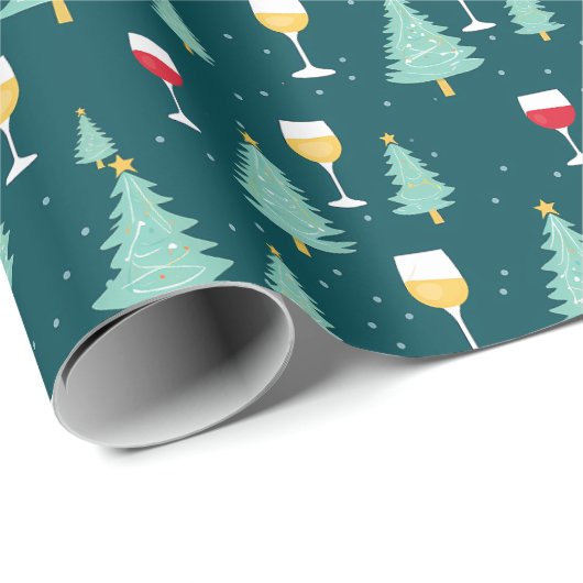 Papier Cadeau Vin de Noël (Coin rond)