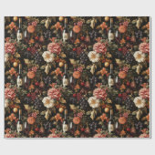 Papier Cadeau Vin de vacances motif floral Noël (Plat)
