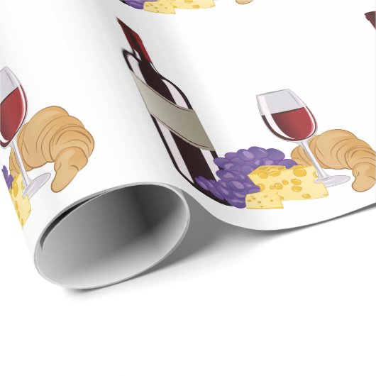 Papier Cadeau Vin et fromage (Coin rond)