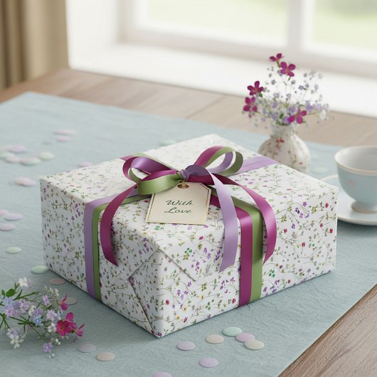 Papier Cadeau Vin floral