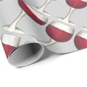 Papier Cadeau Vin Lover Vin Rouge Vin Merlot Cabernet Vin (Coin rond)