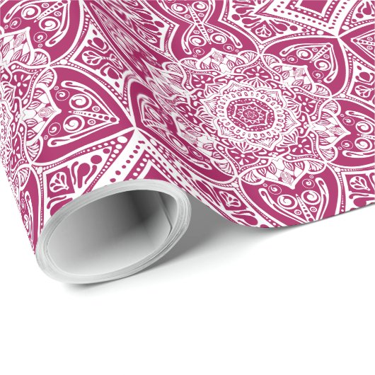 Papier Cadeau Vin Mandala (Coin rond)