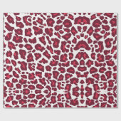 Papier Cadeau Vin Motif léopard rouge (Plat)