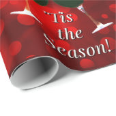 Papier Cadeau Vin Noël Vacances Papier d'emballage (Coin rond)