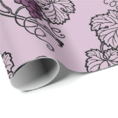 Papier Cadeau Vin pourpre et prune (Coin rond)