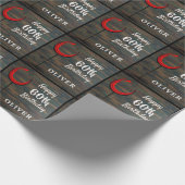 Papier Cadeau Vin Rouge Bois Rustique 60 ans  (Coin)