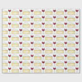 Papier Cadeau Vin rouge + Brie Vin Fromage Lunettes Cadeau (Plat)