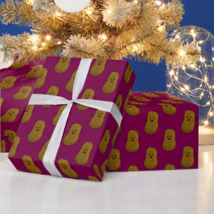 Papier Cadeau Vin Rouge de Patate Douce Heureuse