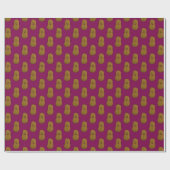 Papier Cadeau Vin Rouge de Patate Douce Heureuse (Plat)
