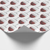 Papier Cadeau vin rouge en verre de tige (Coin)