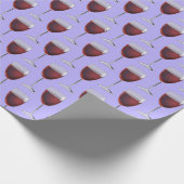 Papier Cadeau vin rouge sur violet (Coin)