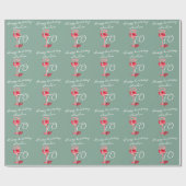 Papier Cadeau Vin Rouge Verre Aquarelle fête d'anniversaire (Plat)