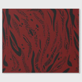Papier Cadeau vin rouge Zèbre motif (Plat)
