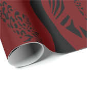 Papier Cadeau vin rouge Zèbre motif (Coin rond)