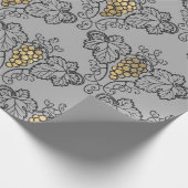 Papier Cadeau Vin Vintage gris et or (Coin)