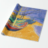 Papier Cadeau Vincent van Gogh - Bateaux de pêche sur la plage (Déroulé)