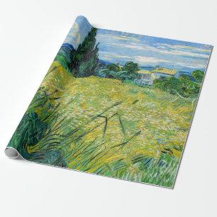 Papier Cadeau Vincent van Gogh - Champ de blé vert avec cyprès
