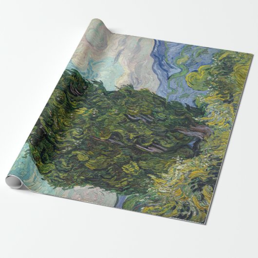 Papier Cadeau Vincent van Gogh - Cyprès (Déroulé)