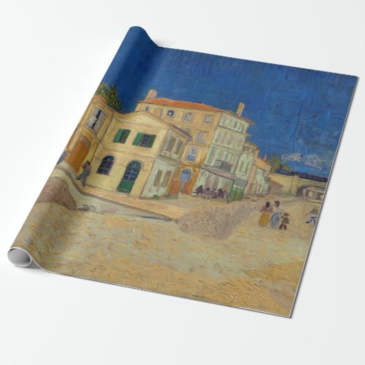 Papier Cadeau Vincent van Gogh - Maison Jaune / Rue (Déroulé)