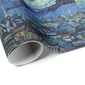 Papier Cadeau Vincent Van Gogh Nuit d'art Vintage (Coin rond)