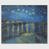 Papier Cadeau Vincent van Gogh - Nuit étoilée sur le Rhône (Plat)