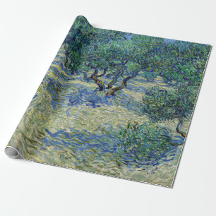 Papier Cadeau Vincent van Gogh - Oliveraie : ciel bleu brillant