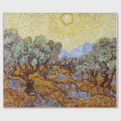 Papier Cadeau Vincent van Gogh - Oliviers, Ciel Jaune et Soleil (Plat)