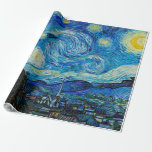 Papier Cadeau Vincent van Gogh, Starry Night<br><div class="desc">Starry Night,  célèbre peinture de Vincent van Gogh</div>