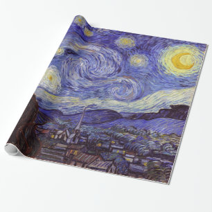 Papier Cadeau Vincent Van Gogh Starry Nuit Vintage Art