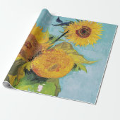 Papier Cadeau Vincent Van Gogh - Trois tournesols dans un vase (Déroulé)