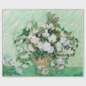 Papier Cadeau Vincent van Gogh Vase avec roses roses roses (Plat)