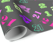 Papier Cadeau vingt 21èmes un anniversaire (Coin rond)