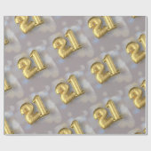 Papier Cadeau Vingt ballons d'un 21 or (Plat)