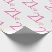 Papier Cadeau Vingt-et-un Anniversaire du coeur (Coin)